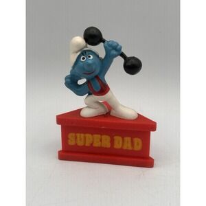 Vintage Smurfs "Super Dad" Schleich-Peyo PVC Figure